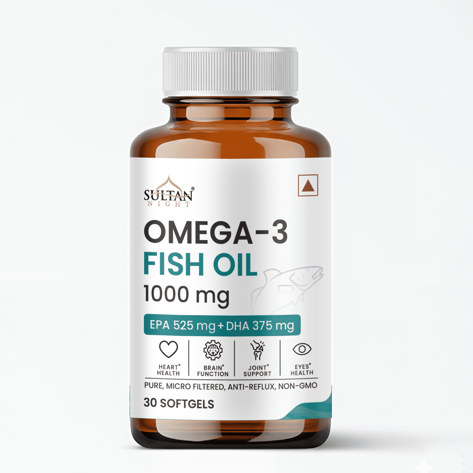 Sultan Night Omega-3 Fish Oil Softgel Capsules  : Enhance with Omega 3 acids | Control inflammation | Support mental strength | Maintain  overall wellness