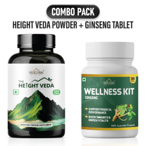Sultan Night Ginseng + Height Veda Powder : Maintain immunity and stamina | Improve blood flow | Enhance immunity | Helps to strengthen Bones and muscle