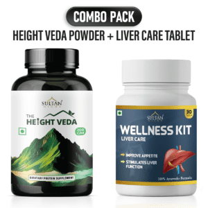 Sultan Night  Liver Care + Height Veda Powder Combo : Sugar Free Herbal Extracts | Reduce  Irritation and Inflammation | Improve Metabolism